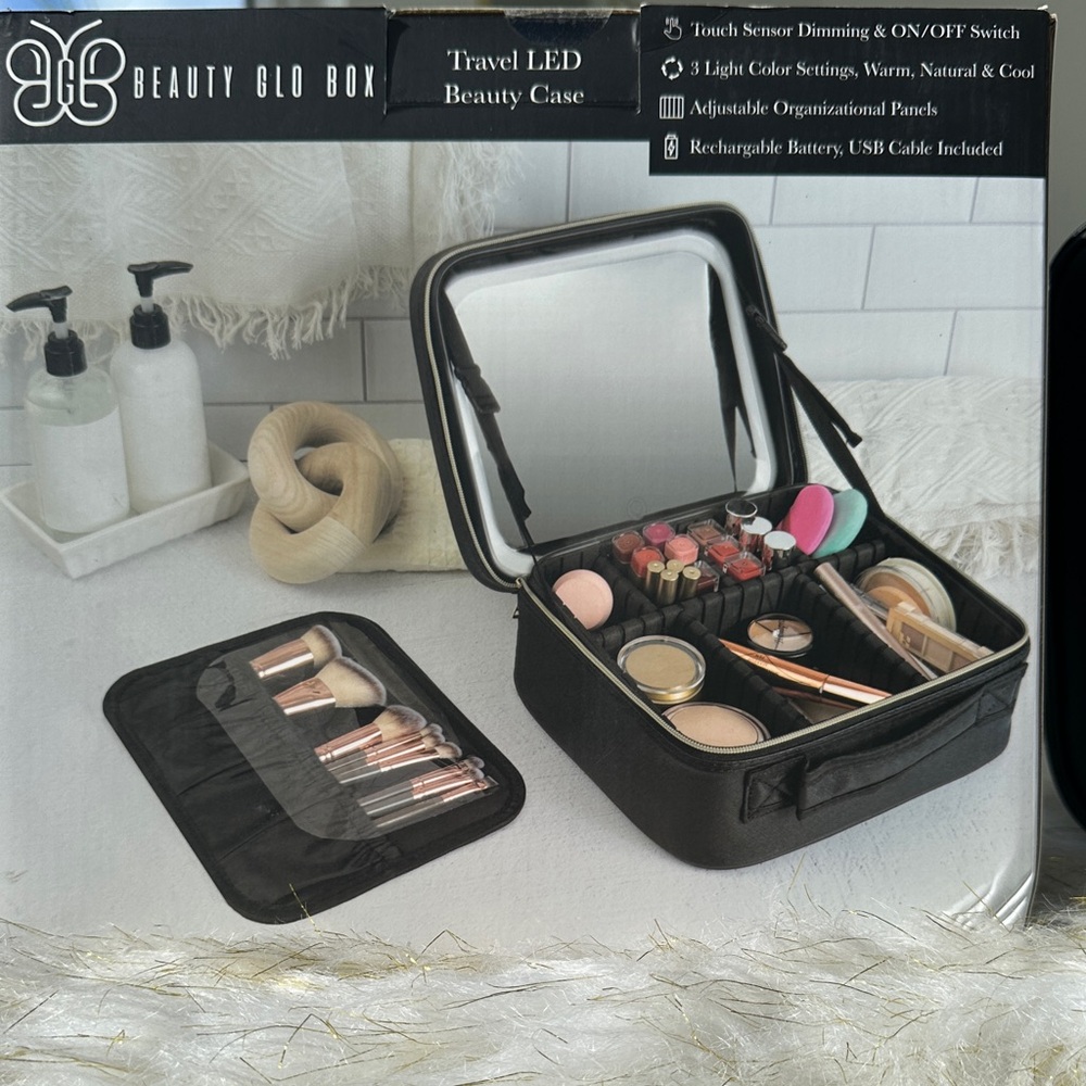 Travel LED Beauty glow box- Black